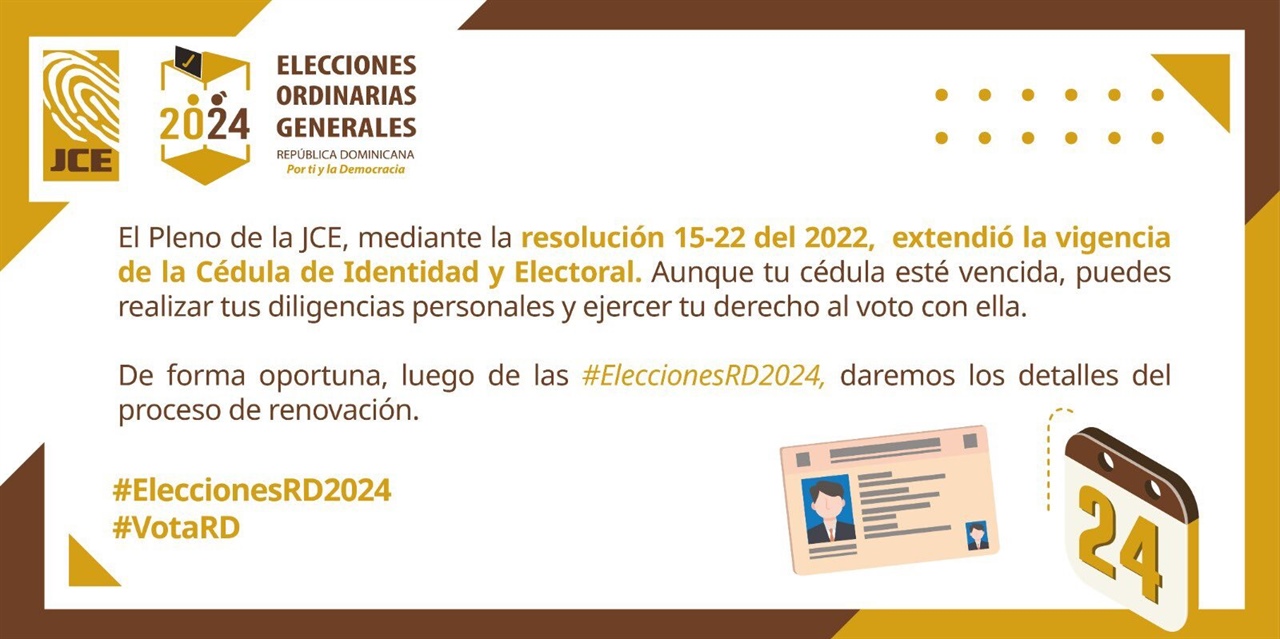 Resolución 15-22 del 2022, extendió la vigencia de la Cédula de Identidad y Electoral.