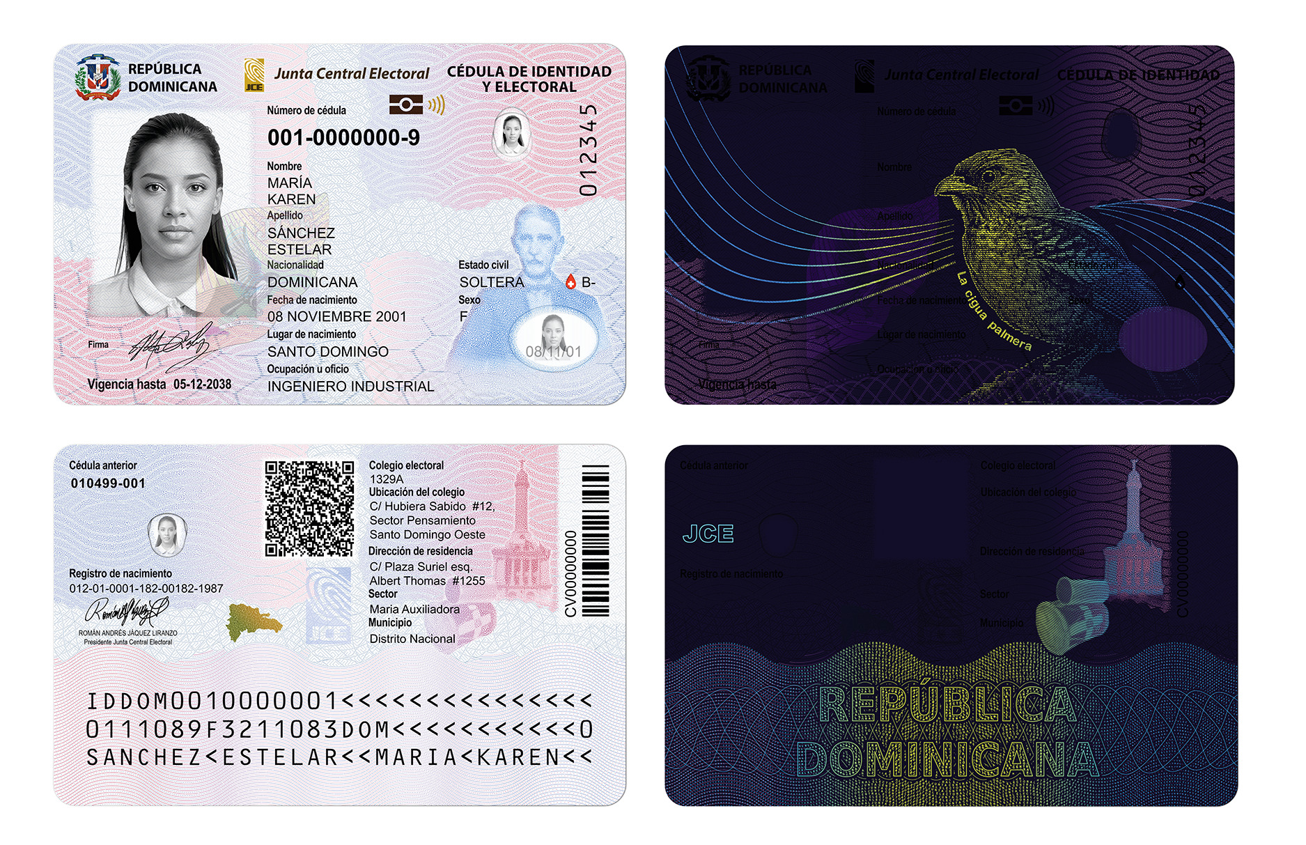 Frente de la Cédula de Identidad y Electoral